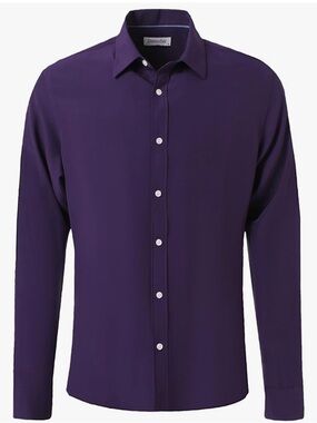 Men's M Dress Shirts Solid Wrinkle-Free Long Sleeve Button Down 
 Regular Fit